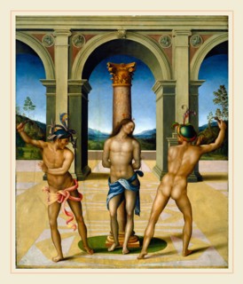 Bacchiacca, The Flagellation of Christ, Italian, 1494-1557, c. 1512-1515, oil on panel