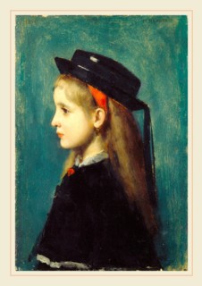 Jean-Jacques Henner, Alsatian Girl, French, 1829-1905, 1873, oil on wood