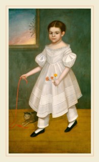 Joseph Goodhue Chandler, Girl with Kitten, American, 1813-1884, c. 1836-1838, oil on canvas