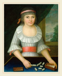 American 18th Century, The Domino Girl, c. 1790, oil on canvas