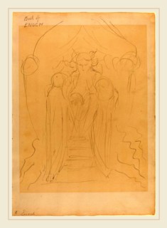 William Blake, British (1757-1827), Enoch before the Great Glory, c. 1824-1827, graphite on laid