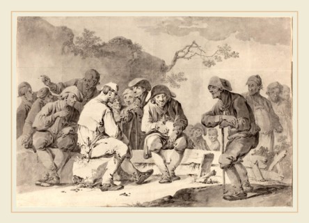 Tiberius Dominikus Wocher, Swiss (1728-1799), Self-Portrait with Country Folk from Appenzell, 1798,