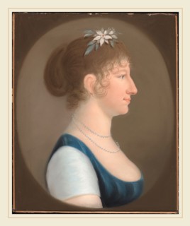 European 19th Century, Hellene von Sleben, c. 1800, pastel on blue wove paper