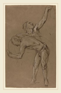 Charles Hazelwood Shannon, Two Male Figures: Study for "The Good Samaritan", British, 1863-1937,