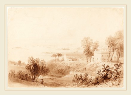 William Henry Bartlett, British (1809-1854), Gowanus Heights, Brooklyn, c. 1836-1837, brush and