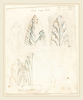 John Ruskin, British (8 February 1819-20 January 1900), Ornamental Study with Acanthus Motif for