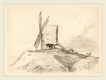 Attributed to John Sell Cotman, British (1782-1842), Eye Mill in Suffolk, graphite on wove paper