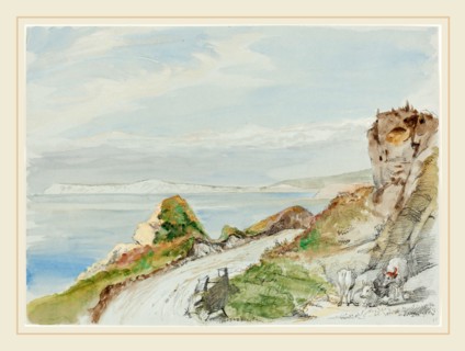 Sir George Hayter, British (1792-1871), Freshwater Bay, Isle of Wight, 1839, watercolor, gouache,