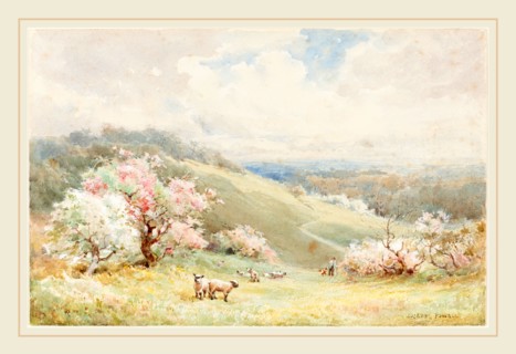 Joseph Rubens Powell, British (active 1835-1871), Spring, watercolor and gouache over graphite on