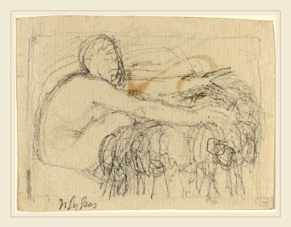 John Flaxman, British (1755-1826), Seated Figure with Arms Outstretched, graphite