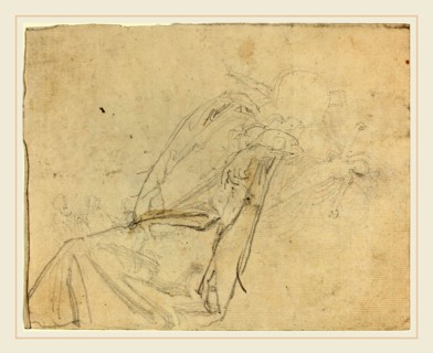 John Flaxman, British (1755-1826), Sheet of Studies [recto and verso], graphite
