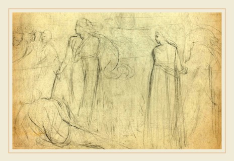 William Blake, British (1757-1827), Sketch of a Swordsman Standing Over His Defeated Opponent
