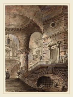 French 18th Century Follower of Giovanni Battista Piranesi, Roman Prison, second half 18th century,