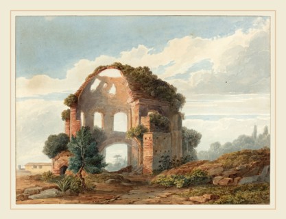 French 18th Century, The Temple of Minerva Medica, watercolor with graphite on paper