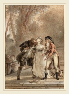 Jacques Louis FranÃ§ois Touzé, French (1747-1807), Loaned Kiss, in or before 1795, pen and black