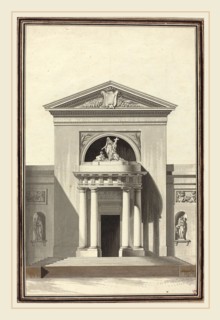Louis Gustave Taraval, French (1739-1794), Facade for a Church with a Sculpture Representing Faith,