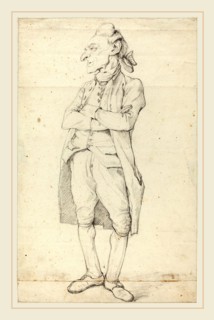 FranÃ§ois-André Vincent, French (1746-1816), A Gentleman Standing with His Arms Crossed, black