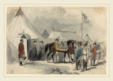 Constantin Guys, French (1805-1892), The Queen, watercolor and graphite on wove paper