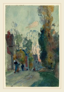 Auguste LepÃ¨re, French (1849-1918), Rue de Jouy le Comte, probably 1880, watercolor