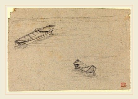 Charles Meryon, French (1821-1868), Two Boats for "L'Abside de Notre-Dame de Paris", probably c.