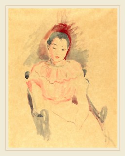 Berthe Morisot, French (1841-1895), Girl Seated, 1894, watercolor