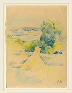 Berthe Morisot, French (1841-1895), Landscape, colored pencils