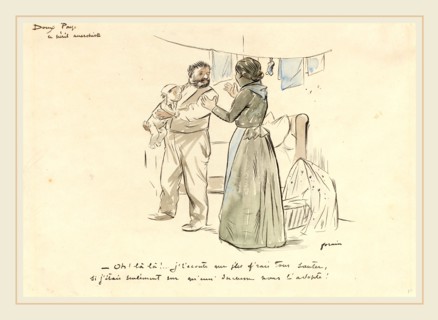 Jean-Louis Forain, French (1852-1931), Le Peril Anarchiste, c. 1897, pen and black ink with