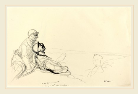 Jean-Louis Forain, -Un farman?  -non, c'est un boche., French, 1852-1931, c. 1914-1919, black