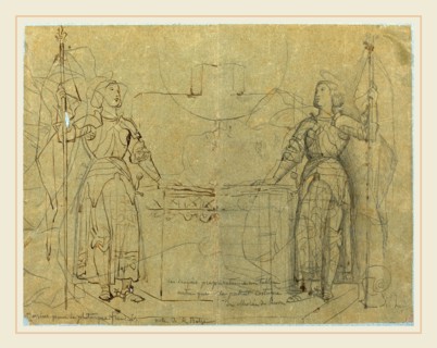 Jean-Auguste-Dominique Ingres, French (1780-1867), Joan of Arc Standing at the Altar at Reims