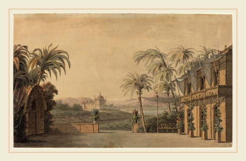 Karl Ferdinand Langhans, German (1781-1869), Turkish Stage Design, 1815, pen and gray ink with