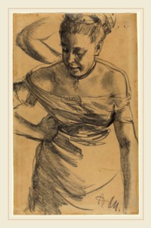 Adolph Menzel, German (1815-1905), Study of a Woman, c. 1875-1890, graphite with stump
