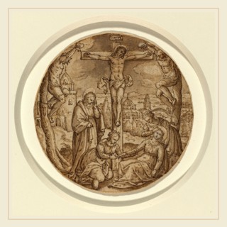 Hans Bol (Netherlandish, 1534-1593), The Crucifixion, 1570s, pen and brown ink with brown wash on