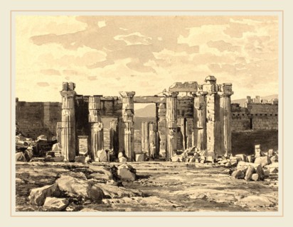 Themistocles von Eckenbrecher, German (1842-1921), The Propylaeum from the East, 1890, pen and