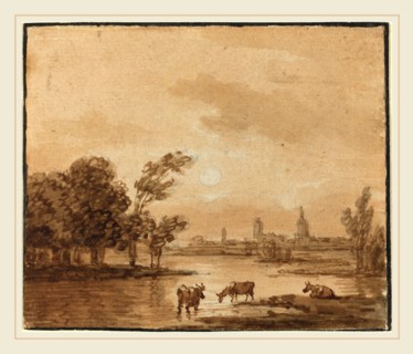 Anthonie van Borssom, Dutch (1629-1630-1677), Landscape, pen and brown ink with brown wash