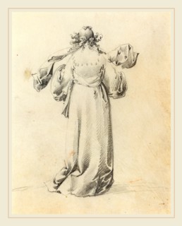 Pieter Jansz Quast, Dutch (1606-1647), Lady Seen from Behind, graphite on vellum