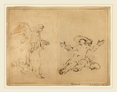 Rembrandt van Rijn, Dutch (1606-1669), Hagar Seated at the Fountain, 1654-1655, pen and brown ink