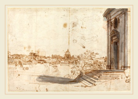 Gaspar van Wittel, Dutch (1652-1653-1736), A View of Rome from Santa Maria del Priorato, c. 1710,