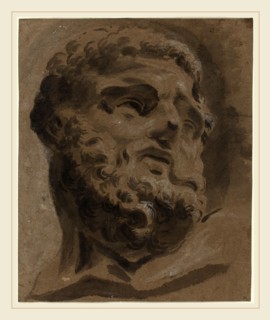 Giovanni Battista Cipriani, Italian (1727-1785), Bearded Head after the Antique, gray wash