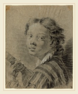 Giovanni Battista Piazzetta (1683-1754), A Boy with a Lute, c. 1740, black chalk and charcoal,