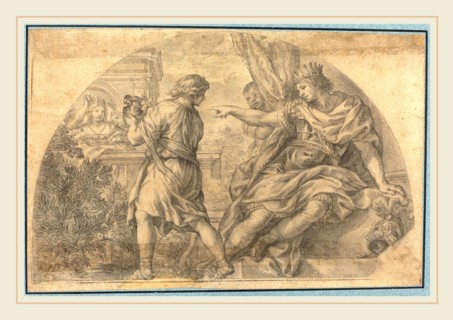 after Pietro da Cortona, Masinissa and Sophonisba, black chalk