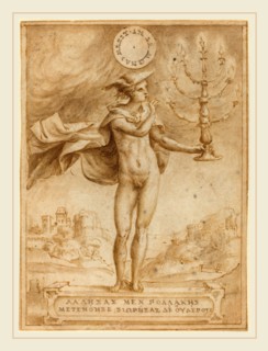 Giulio Bonasone, Italian (c. 1498-c. 1580), Study for Harpocrates (Silentio Deum Cole), pen and