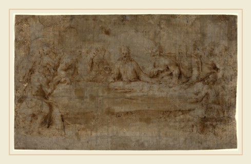 Italian 16th Century, The Last Supper, mid 16th century, pen and brown ink with brown wash and