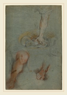 Federico Barocci, Italian (probably 1535-1612), Studies for a Servant in "The Last Supper", c.