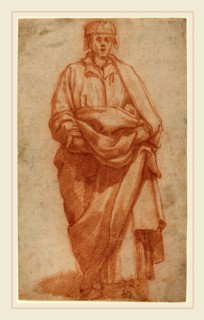 Jacopo Chimenti, Italian (c. 1554-1610), Standing Man, red chalk on laid paper