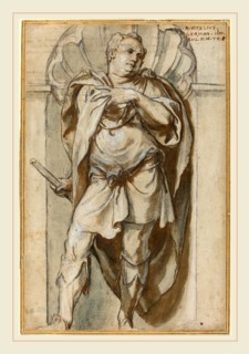 Paolo Farinati, Italian (1524-1606), The Emperor Aulus Vitellius, pen and brown ink with brown and