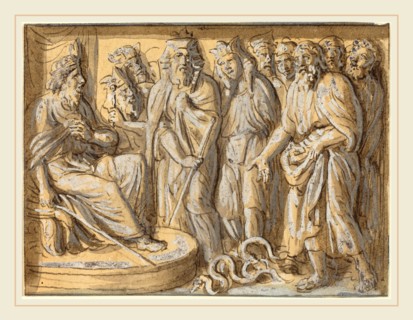 Luigi Ademollo, Italian (1764-1849), Moses and Aaron before Pharaoh, with the Rods Turned into