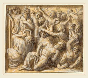 Luigi Ademollo, Italian (1764-1849), Moses and the Brazen Serpent, pen and black ink, with black