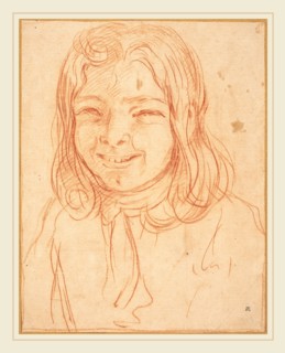 Giuseppe Maria Mitelli, Italian (1634-1718), A Boy with Flowing Hair, red chalk on laid paper