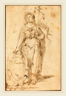Spanish 17th Century, Egyptian Sibyl, pen and brown ink on laid paper