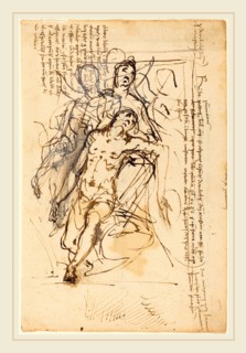 Daniele Crespi, Italian (1597-1600-1630), The Pietà , pen and brown ink with brown wash, heightened